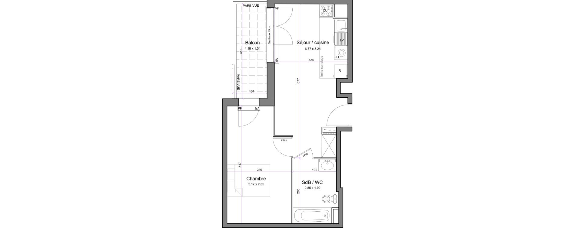 Appartement T2 de 38,43 m2 &agrave; Juvisy-Sur-Orge Entrevoies