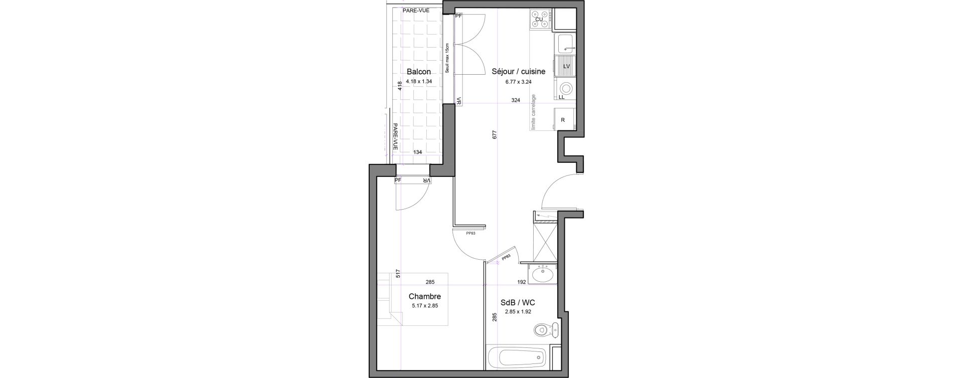 Appartement T2 de 38,43 m2 &agrave; Juvisy-Sur-Orge Entrevoies