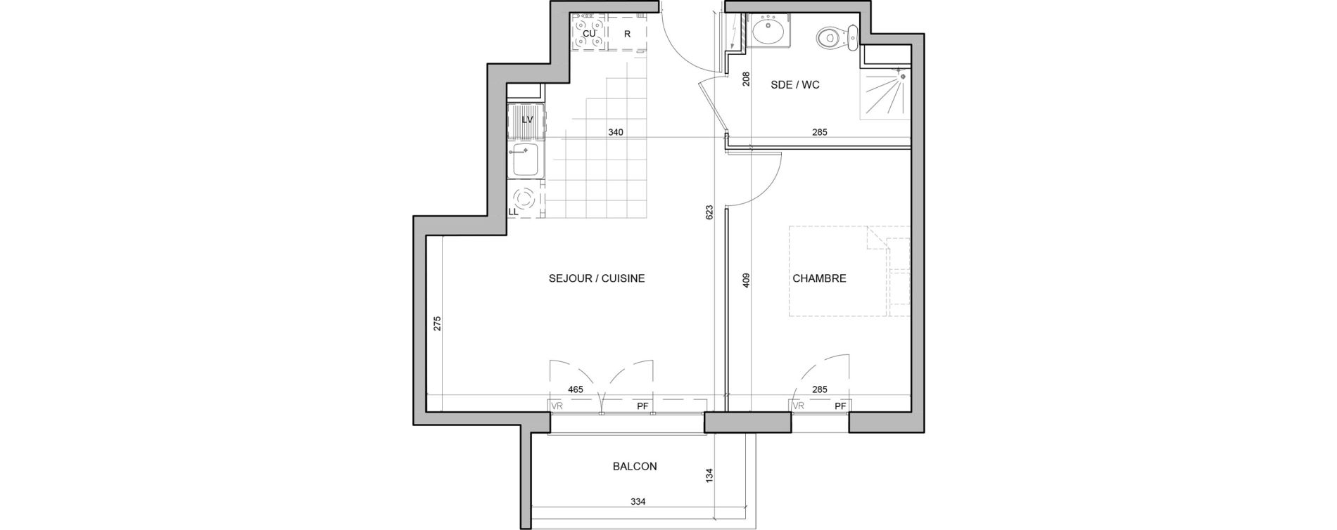 Appartement T2 de 40,55 m2 &agrave; Juvisy-Sur-Orge Entrevoies