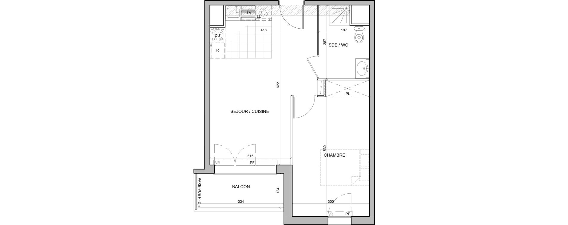 Appartement T2 de 42,95 m2 &agrave; Juvisy-Sur-Orge Entrevoies