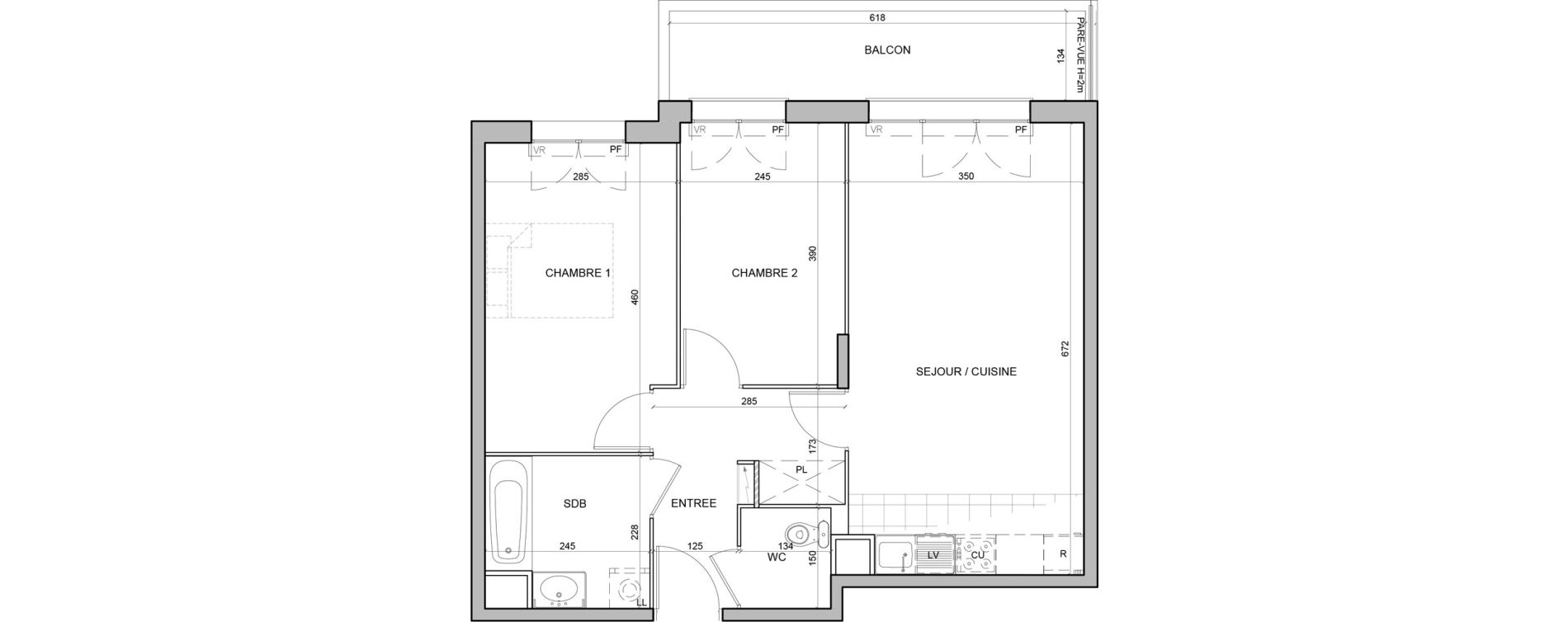 Appartement T3 de 59,35 m2 &agrave; Juvisy-Sur-Orge Entrevoies