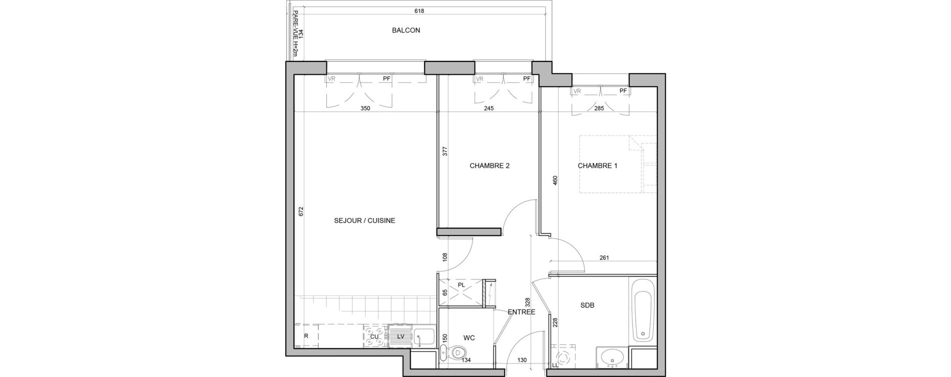 Appartement T3 de 59,80 m2 &agrave; Juvisy-Sur-Orge Entrevoies