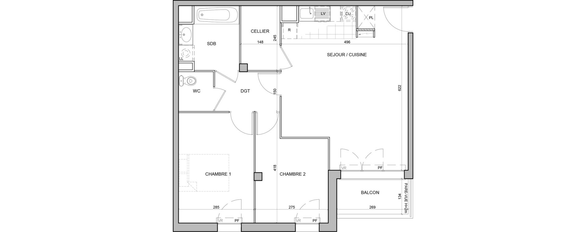 Appartement T3 de 62,60 m2 &agrave; Juvisy-Sur-Orge Entrevoies