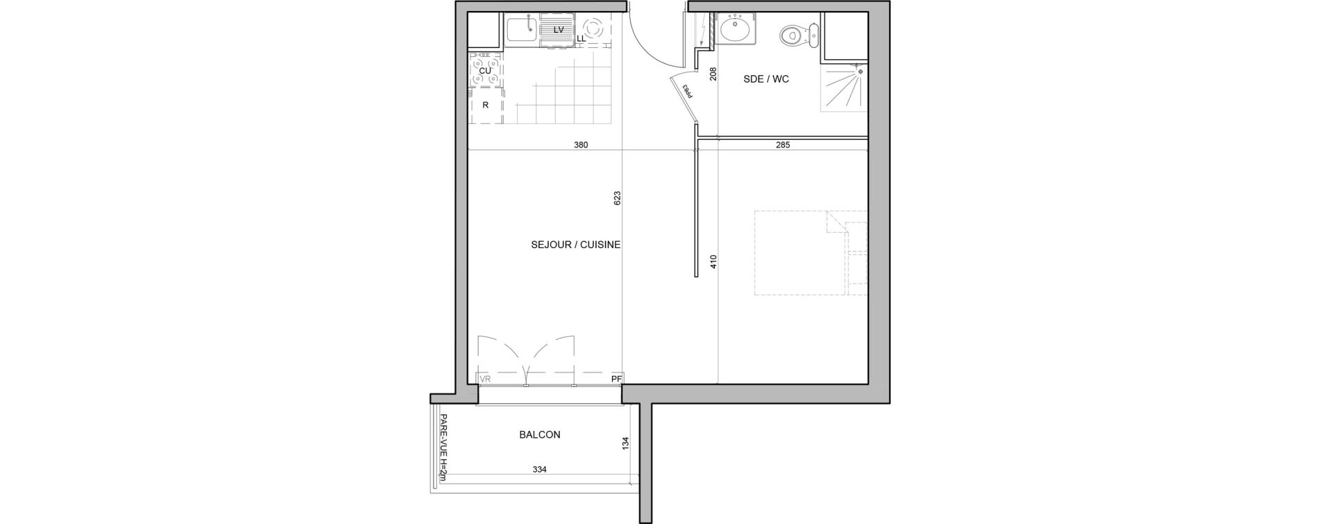 Appartement T2 de 40,20 m2 &agrave; Juvisy-Sur-Orge Entrevoies