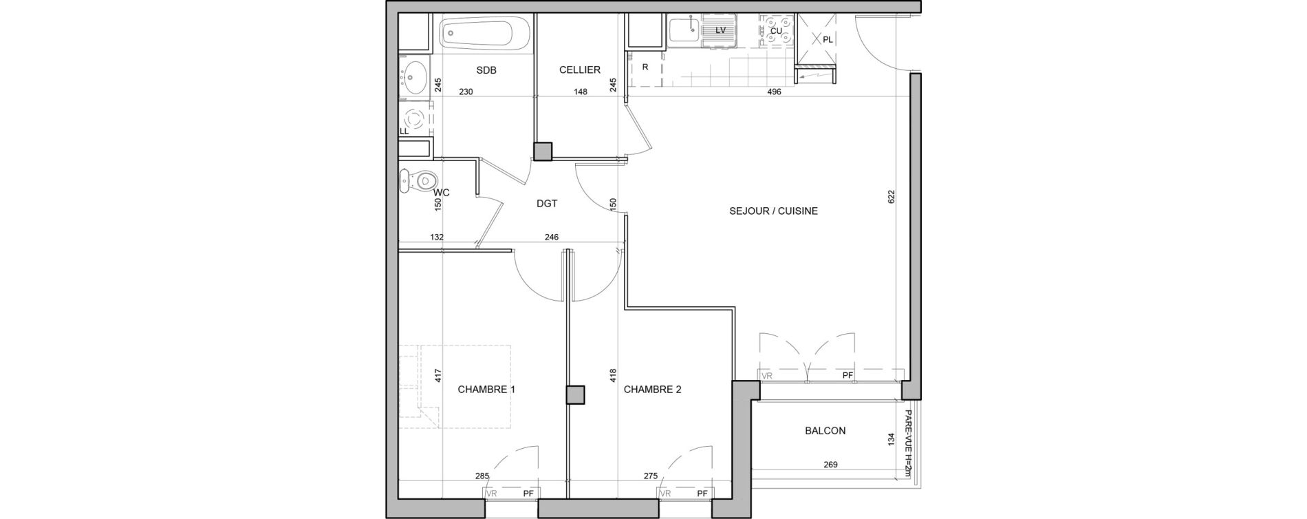 Appartement T3 de 62,60 m2 &agrave; Juvisy-Sur-Orge Entrevoies