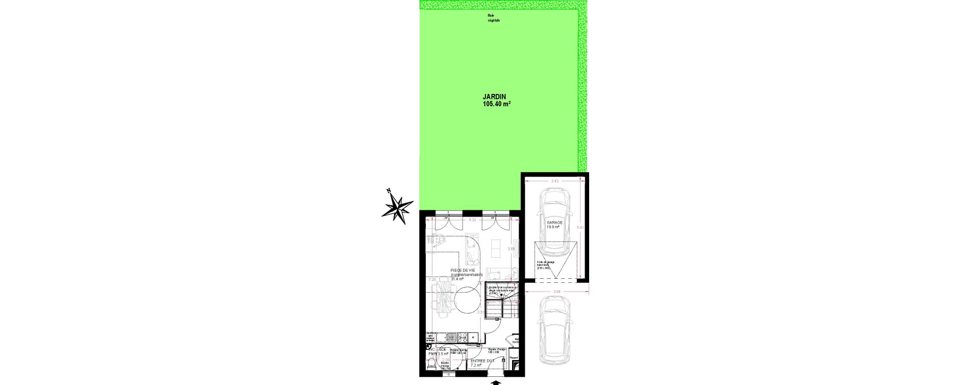 Maison T4 de 83,30 m2 &agrave; La Fert&eacute;-Alais Centre