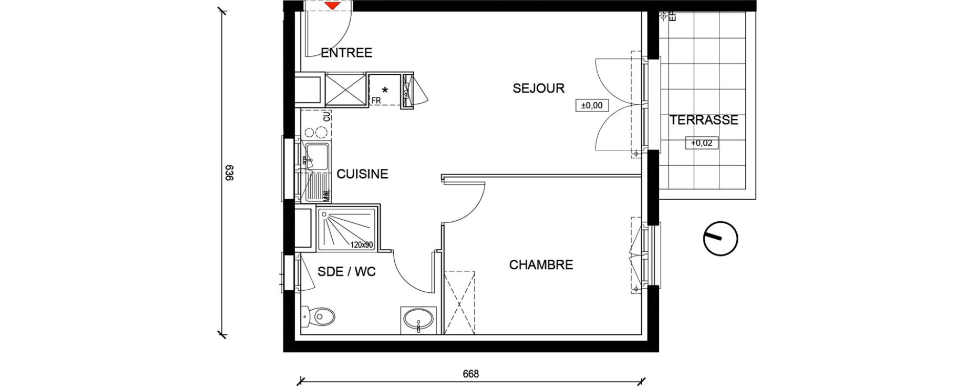 Appartement T2 de 41,05 m2 &agrave; La Norville Centre