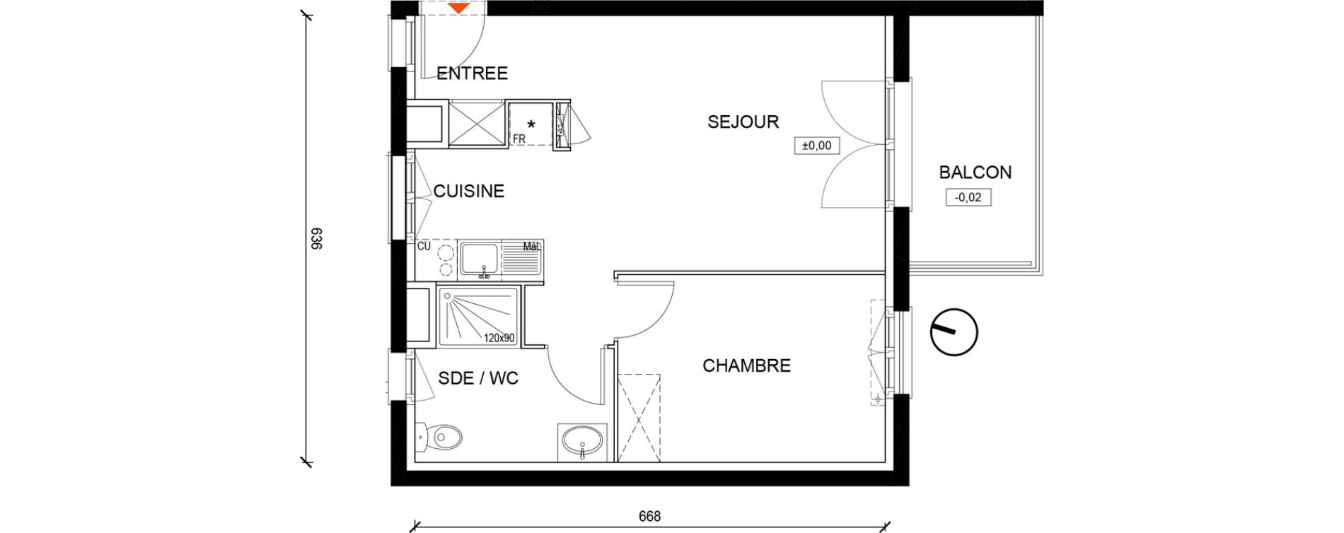 Appartement T2 de 41,06 m2 &agrave; La Norville Centre