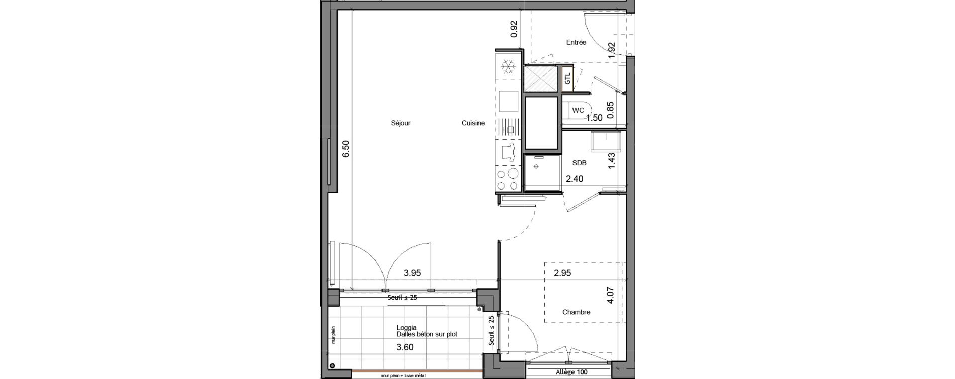 Appartement T2 de 47,10 m2 &agrave; La Norville Centre