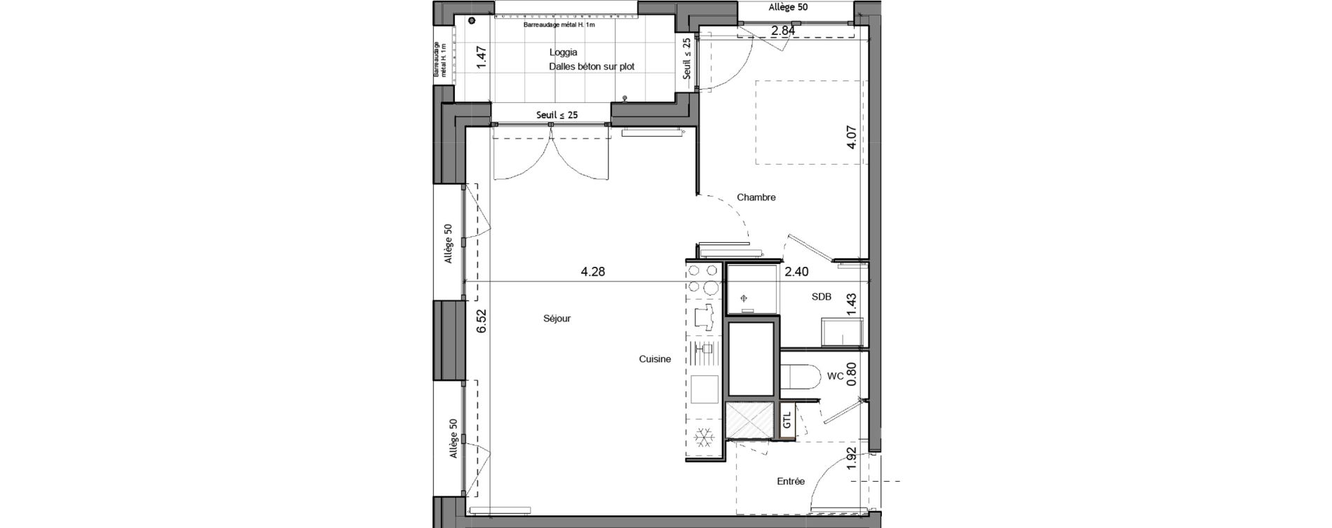 Appartement T2 de 46,50 m2 &agrave; La Norville Centre