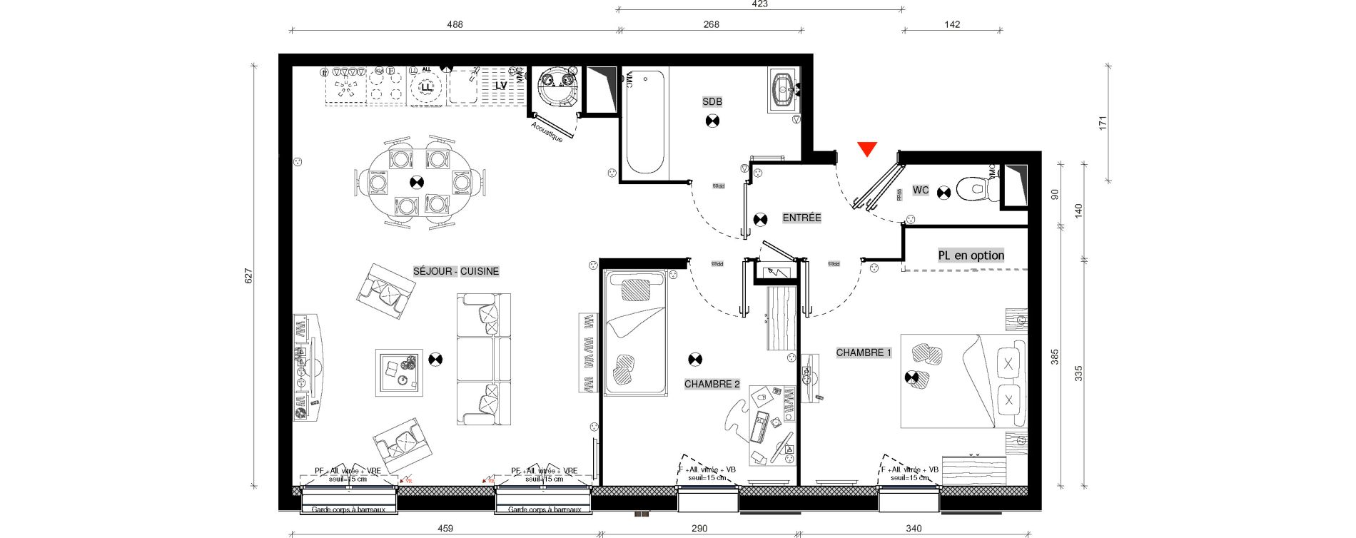 Appartement T3 de 61,70 m2 &agrave; Limours Centre