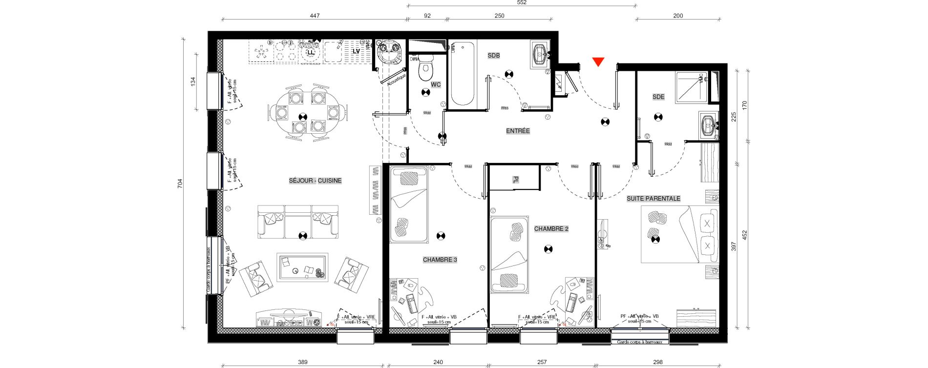 Appartement T4 de 79,15 m2 &agrave; Limours Centre