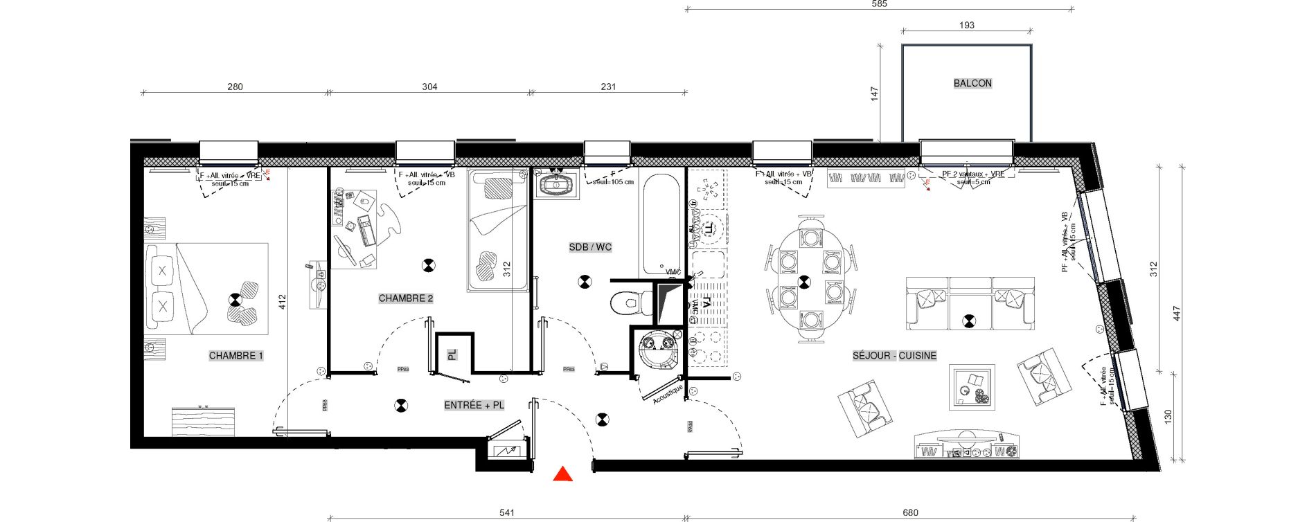 Appartement T3 de 62,00 m2 &agrave; Limours Centre
