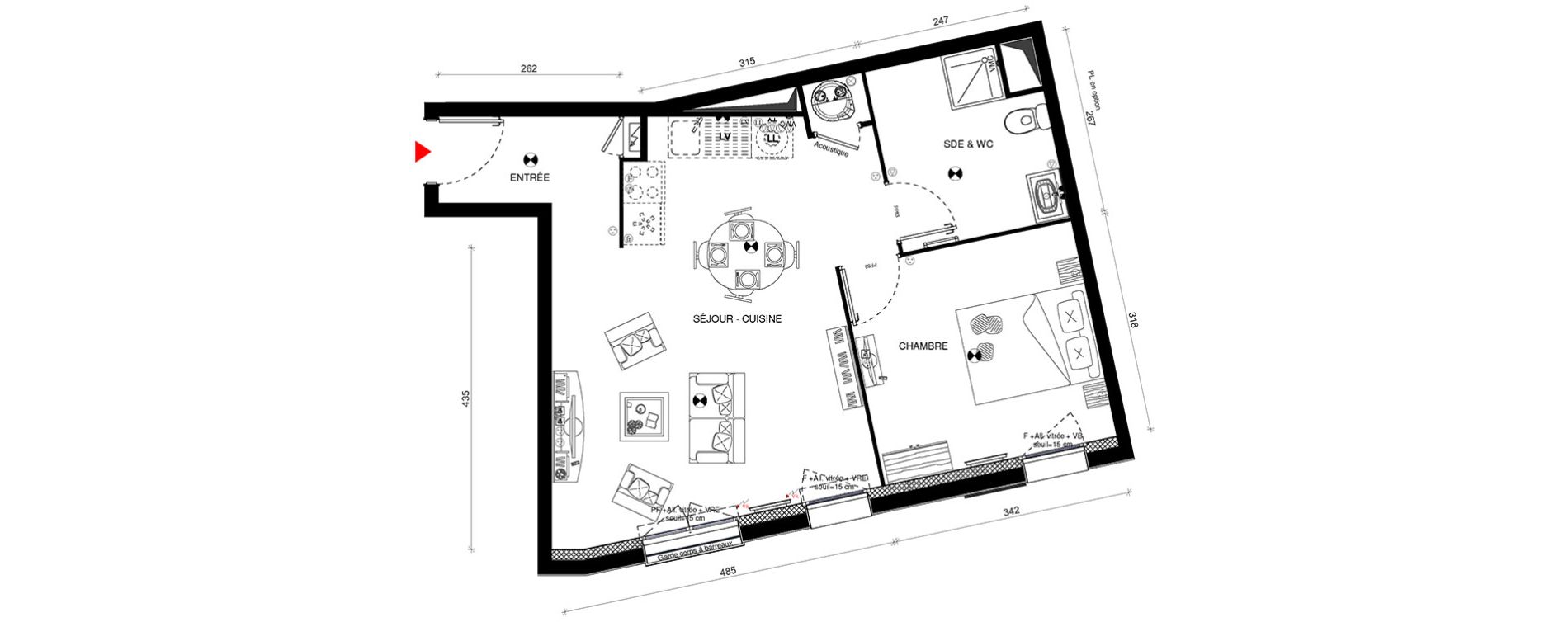 Appartement T2 de 46,00 m2 &agrave; Limours Centre