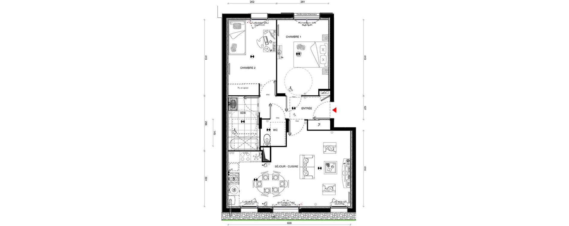 Appartement T3 de 59,15 m2 &agrave; Limours Centre