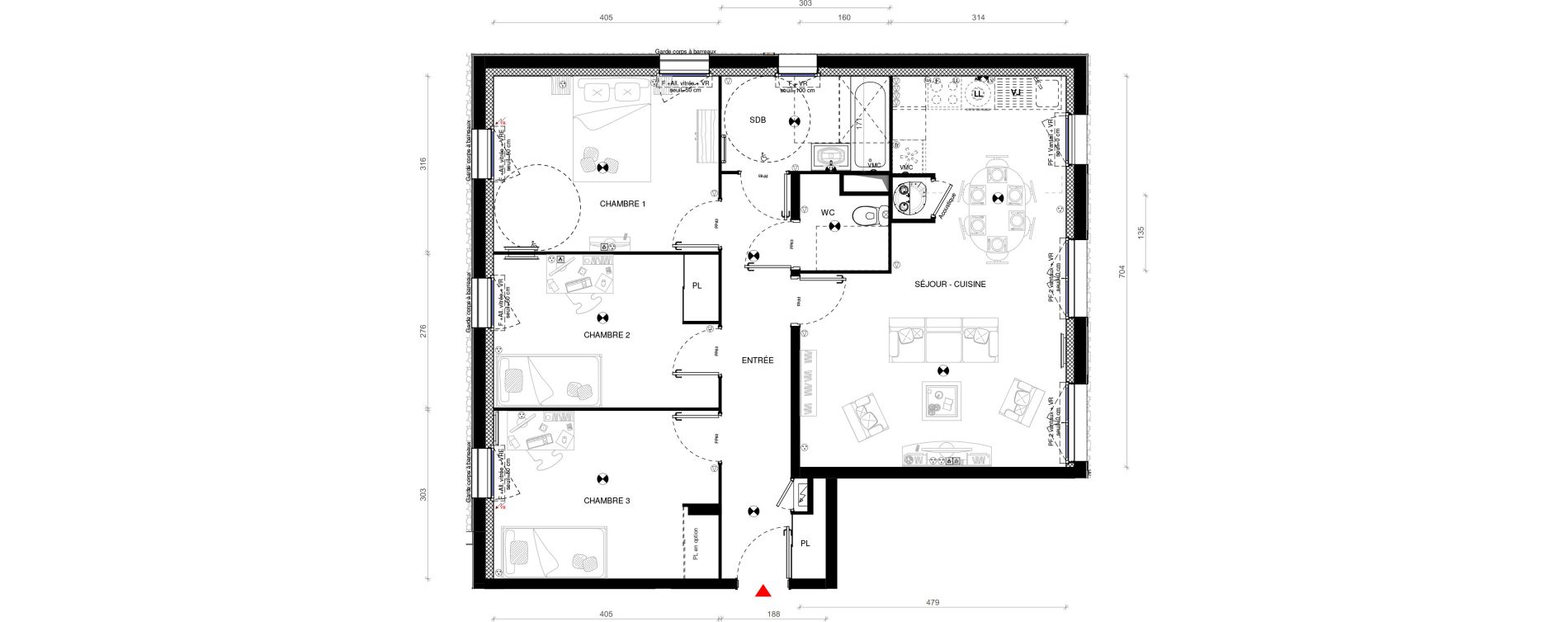 Appartement T4 de 81,45 m2 &agrave; Limours Centre