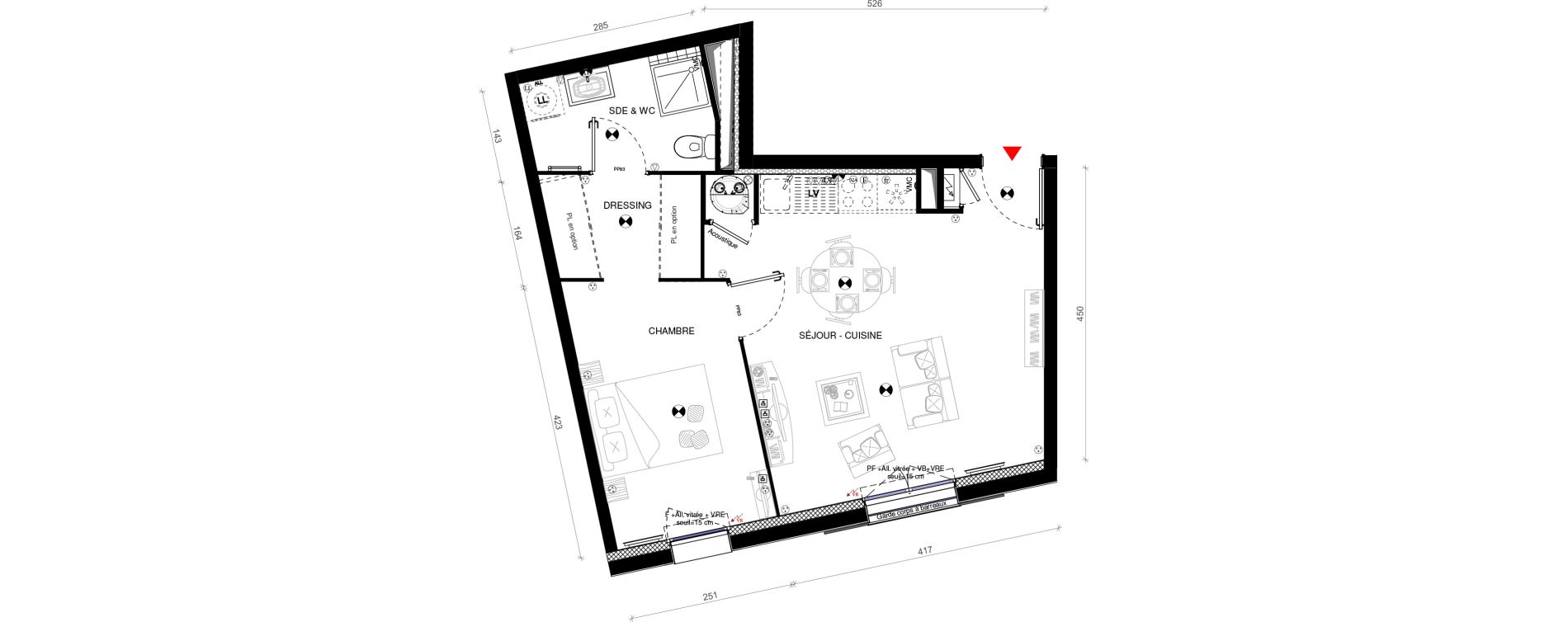 Appartement T2 de 41,05 m2 &agrave; Limours Centre
