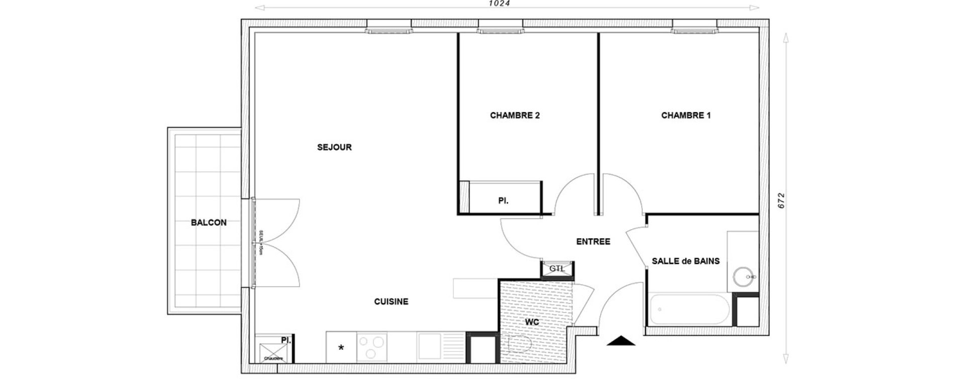 Appartement T3 de 63,60 m2 &agrave; Linas Centre