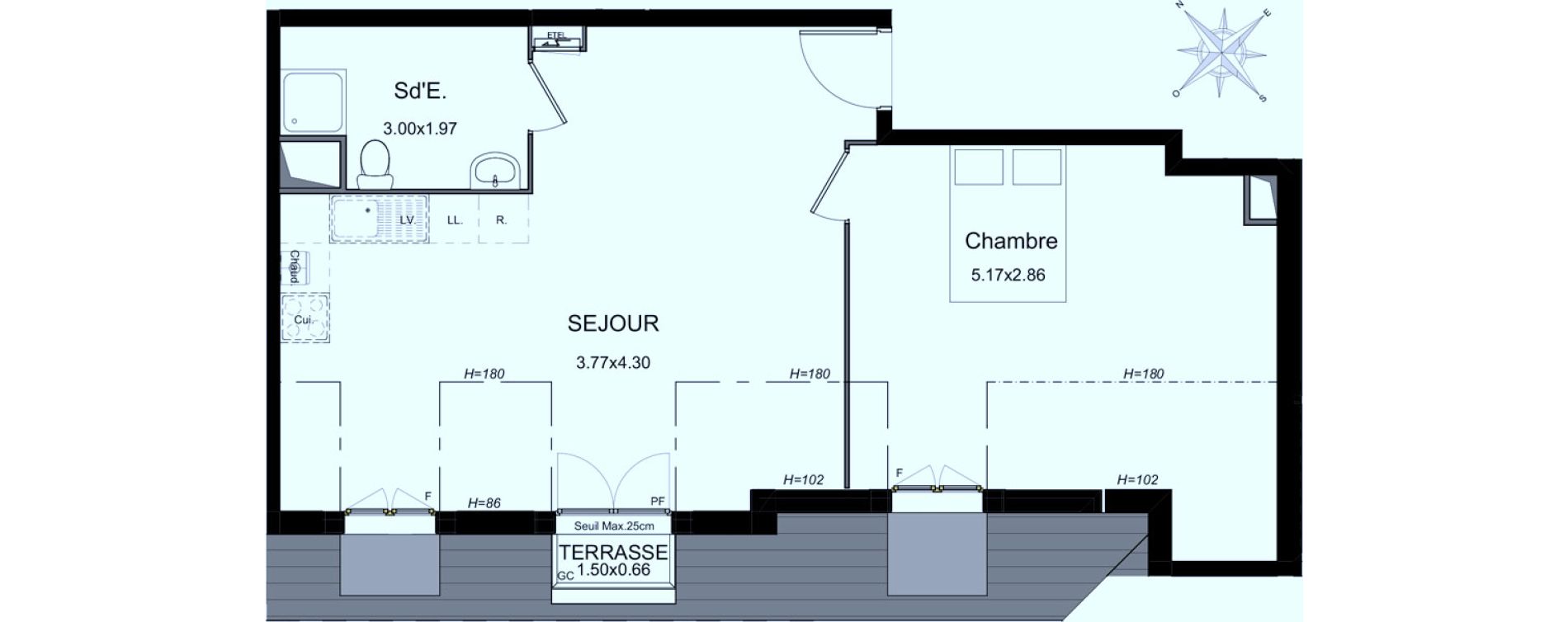 Appartement T2 de 48,72 m2 &agrave; Longjumeau Balizy