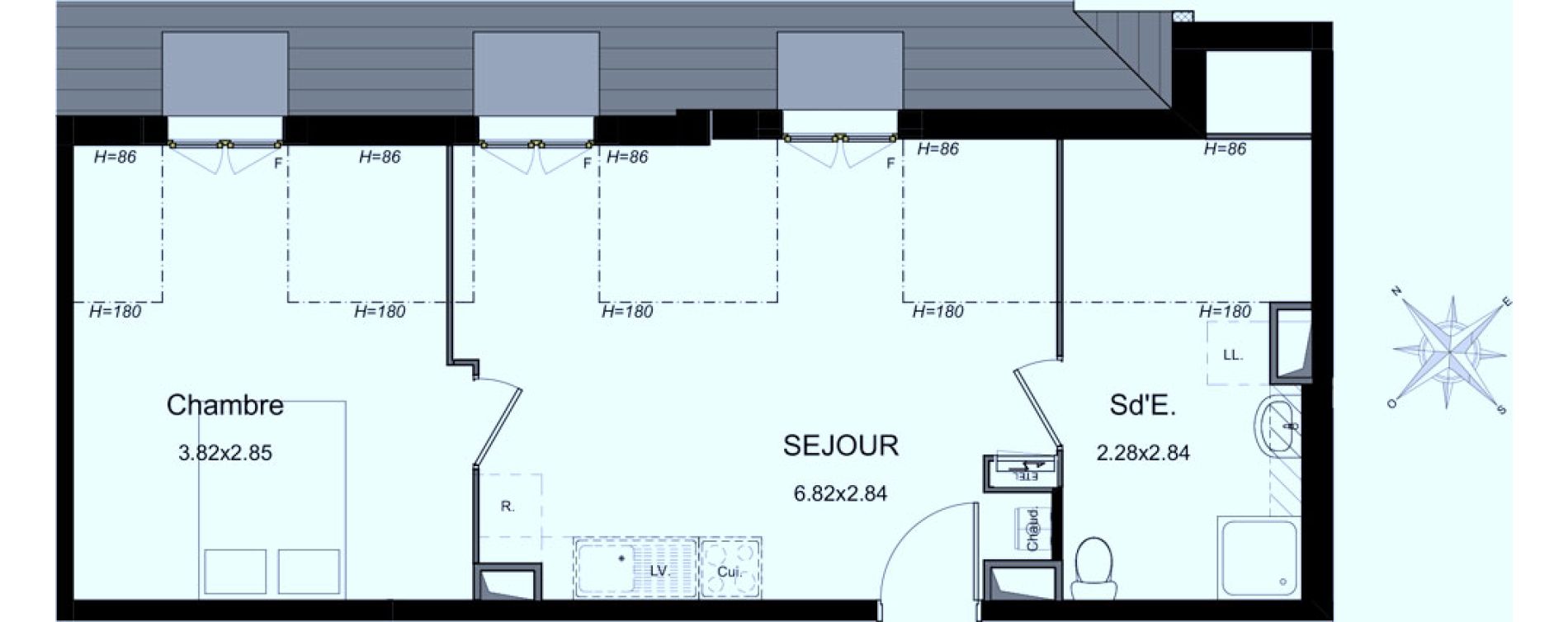 Appartement T2 de 37,55 m2 &agrave; Longjumeau Balizy