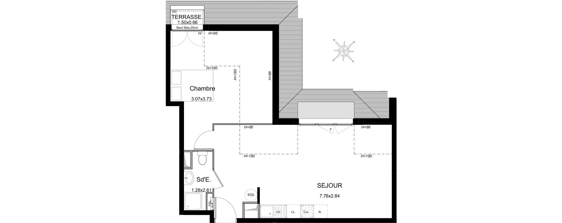 Appartement T2 de 40,50 m2 &agrave; Longjumeau Balizy
