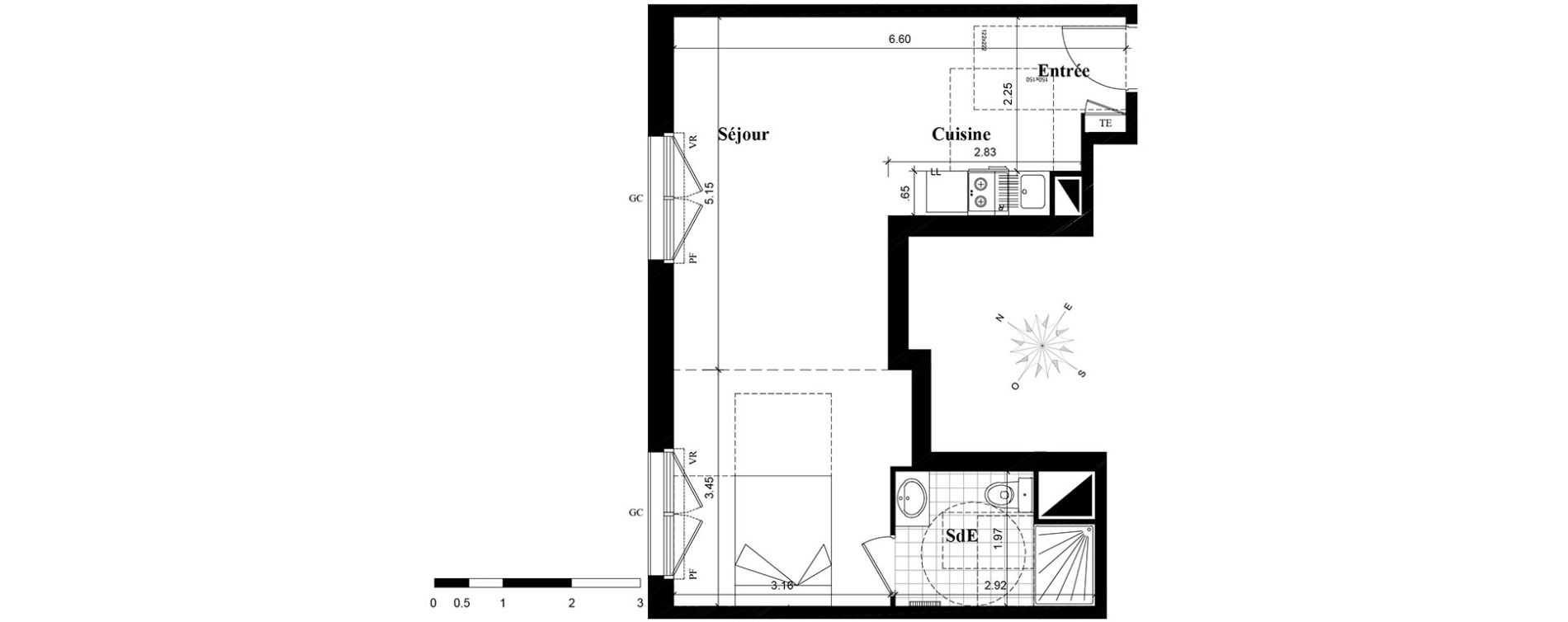 Studio de 41,33 m2 &agrave; Longjumeau Centre