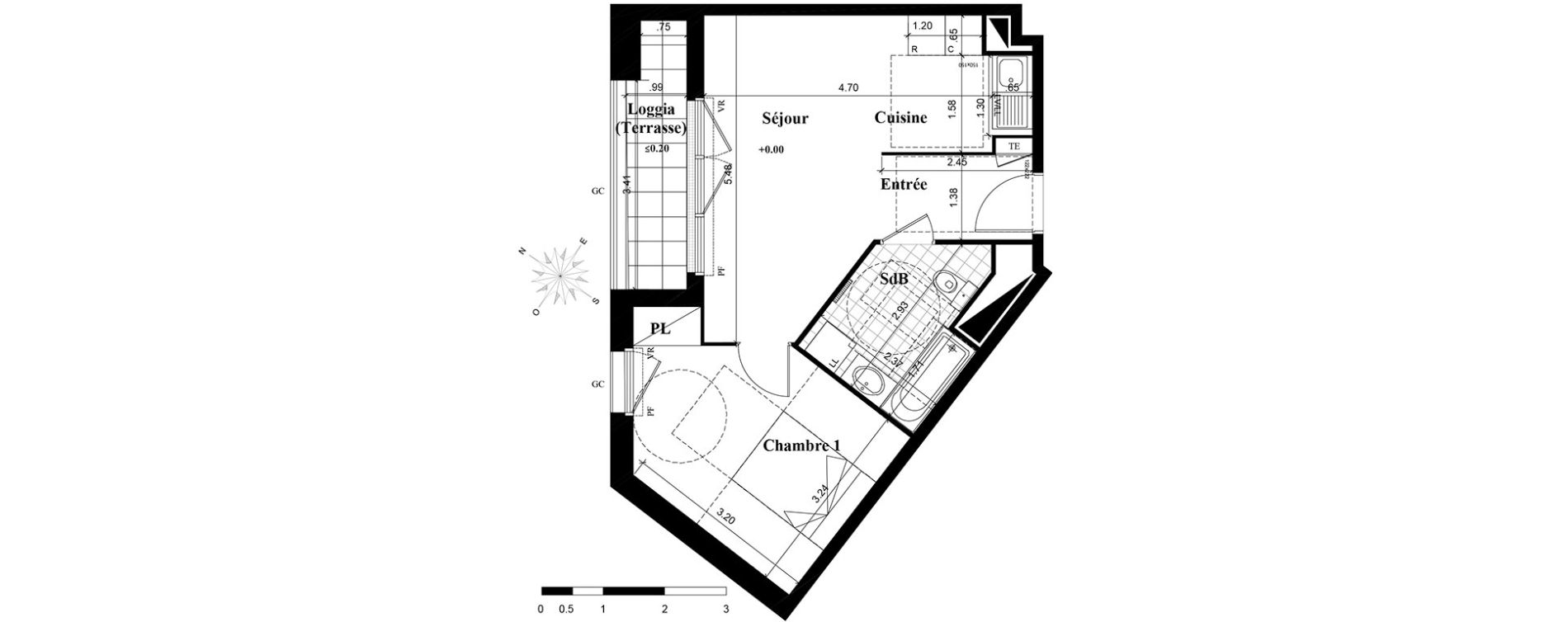 Appartement T2 de 40,68 m2 &agrave; Longjumeau Centre