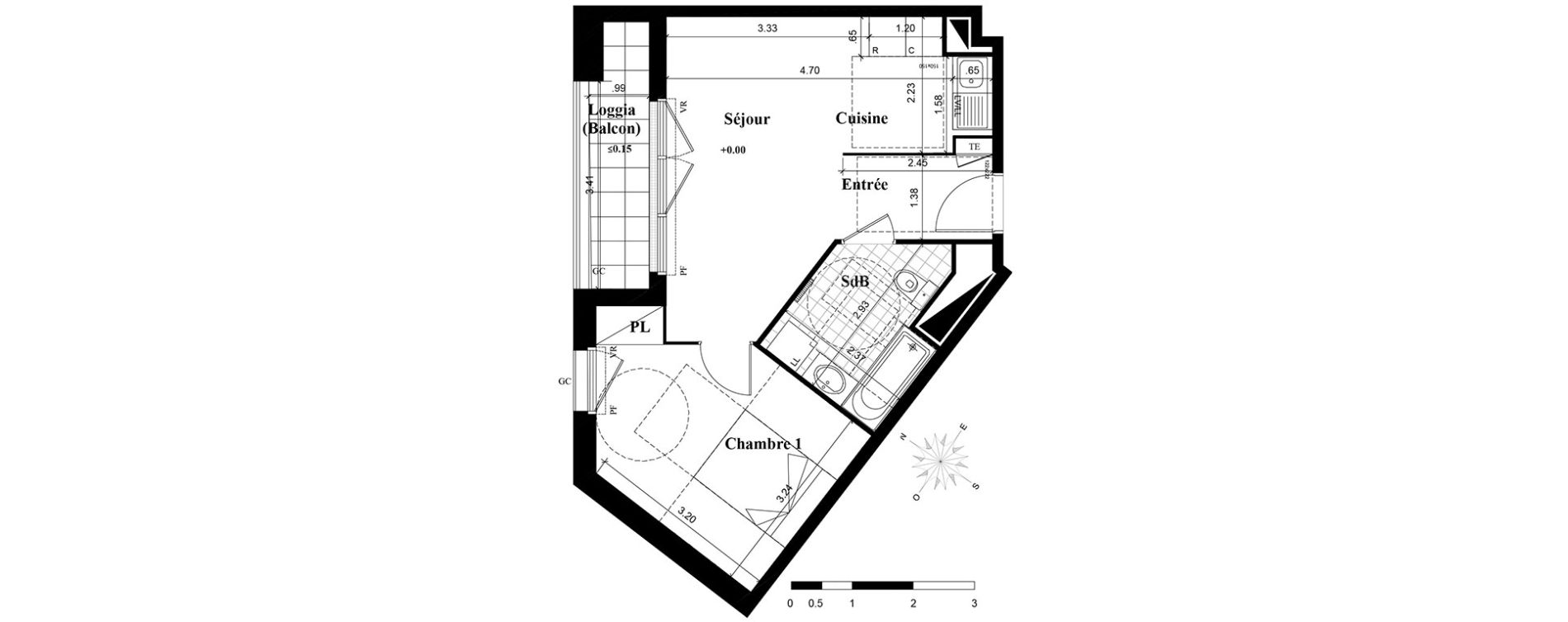 Appartement T2 de 40,70 m2 &agrave; Longjumeau Centre