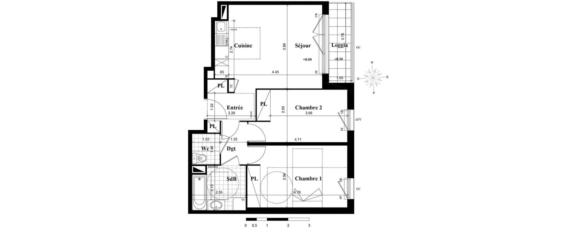 Appartement T3 de 58,20 m2 &agrave; Longjumeau Centre
