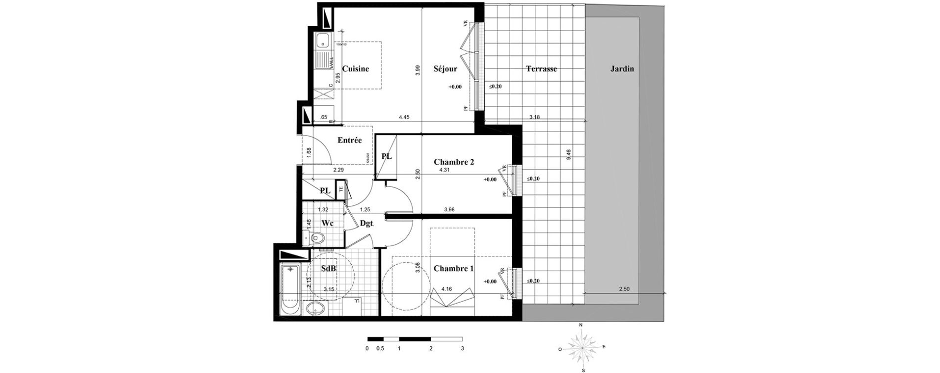 Appartement T3 de 57,83 m2 &agrave; Longjumeau Centre