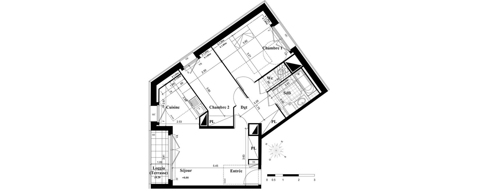 Appartement T3 de 62,62 m2 &agrave; Longjumeau Centre