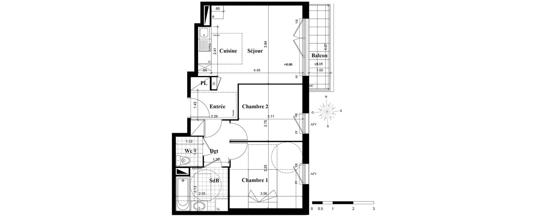 Appartement T3 de 53,98 m2 &agrave; Longjumeau Centre