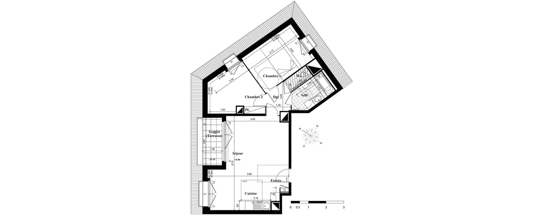 Appartement T3 de 63,91 m2 &agrave; Longjumeau Centre