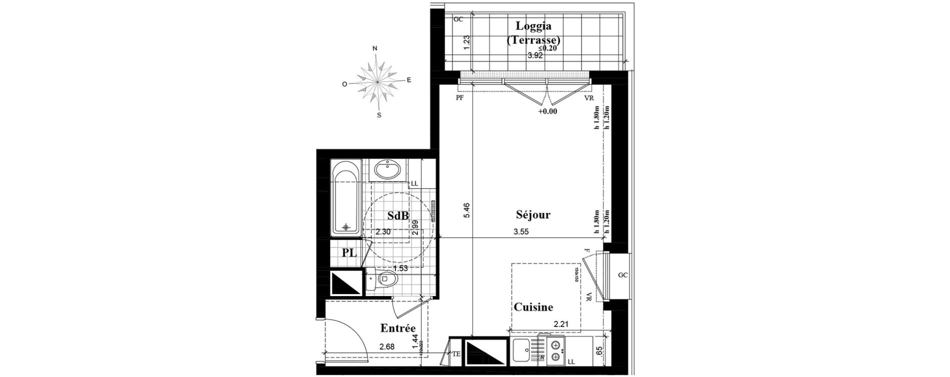 Studio de 30,82 m2 &agrave; Longjumeau Centre