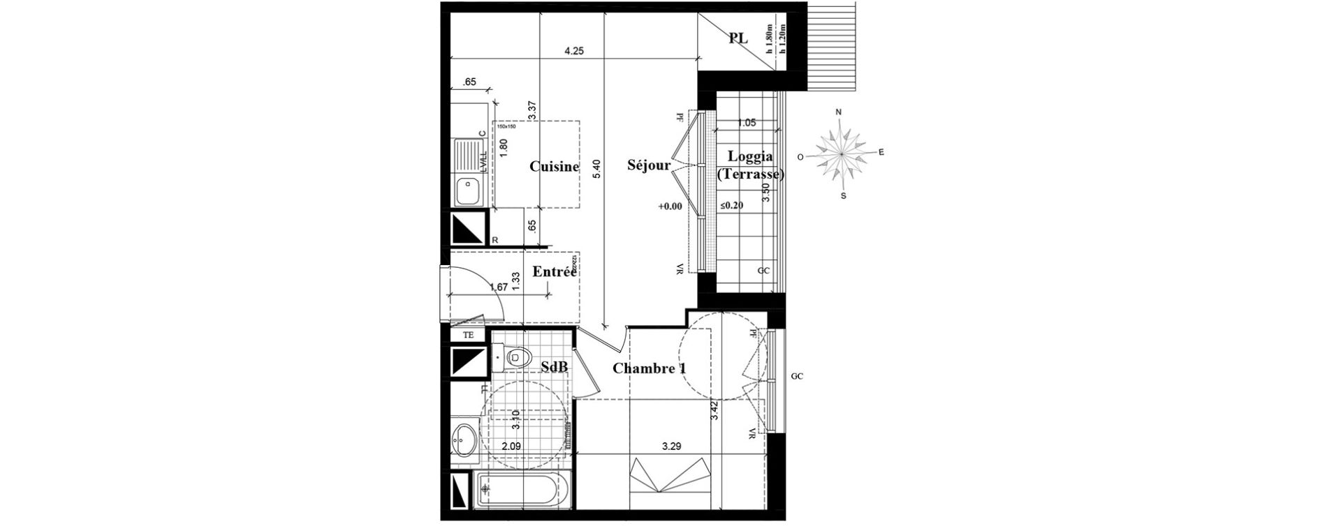 Appartement T2 de 39,99 m2 &agrave; Longjumeau Centre