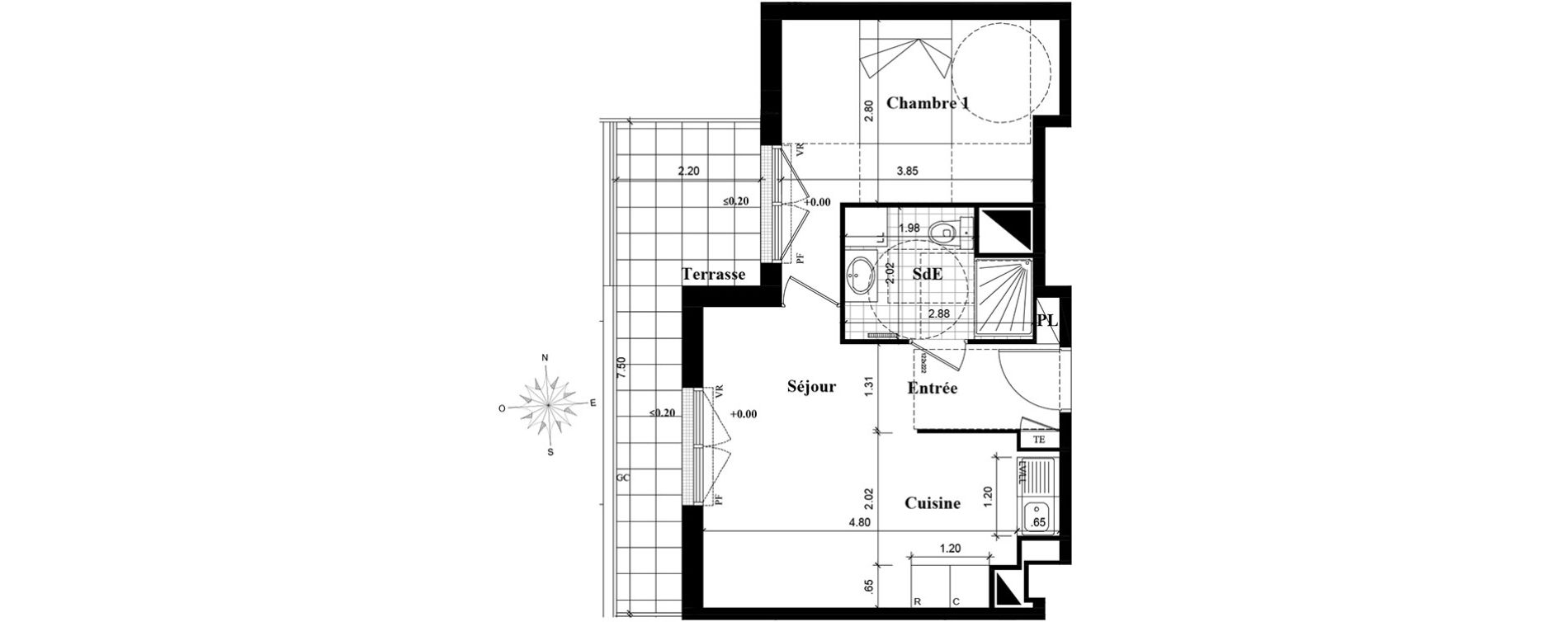 Appartement T2 de 40,02 m2 &agrave; Longjumeau Centre