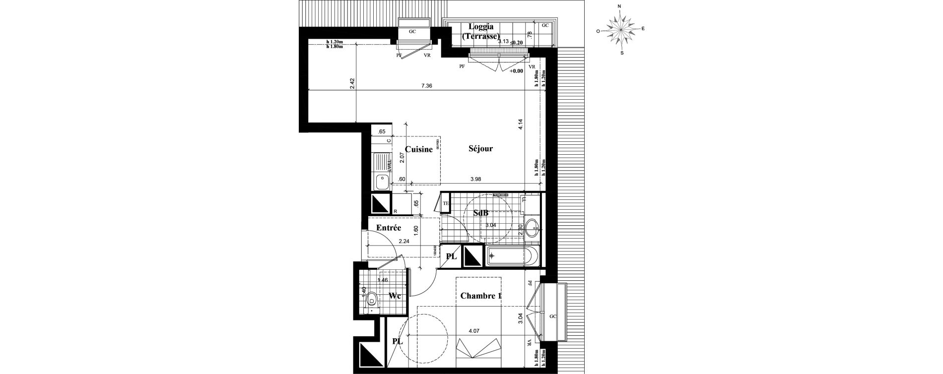 Appartement T2 de 53,64 m2 &agrave; Longjumeau Centre