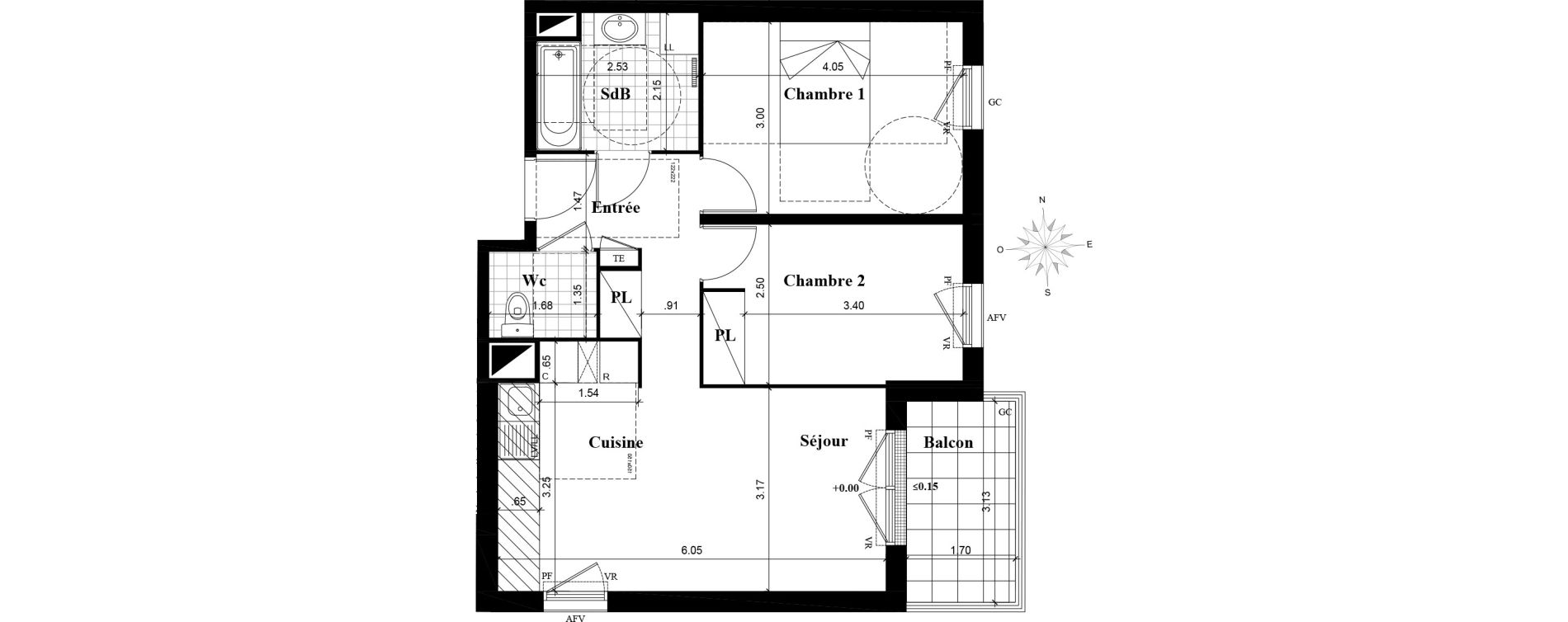 Appartement T3 de 56,35 m2 &agrave; Longjumeau Centre