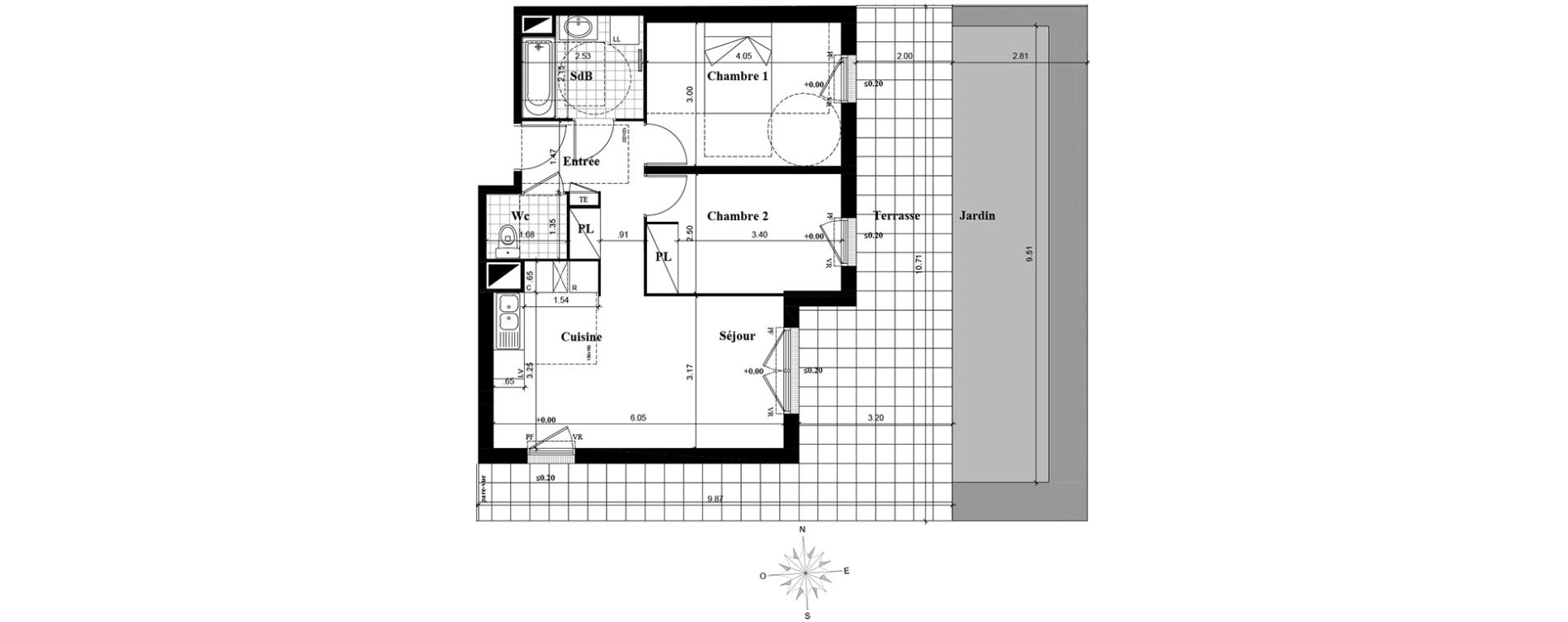 Appartement T3 de 56,43 m2 &agrave; Longjumeau Centre