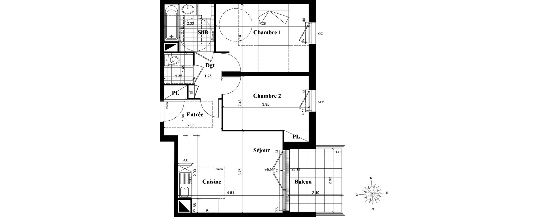 Appartement T3 de 55,11 m2 &agrave; Longjumeau Centre