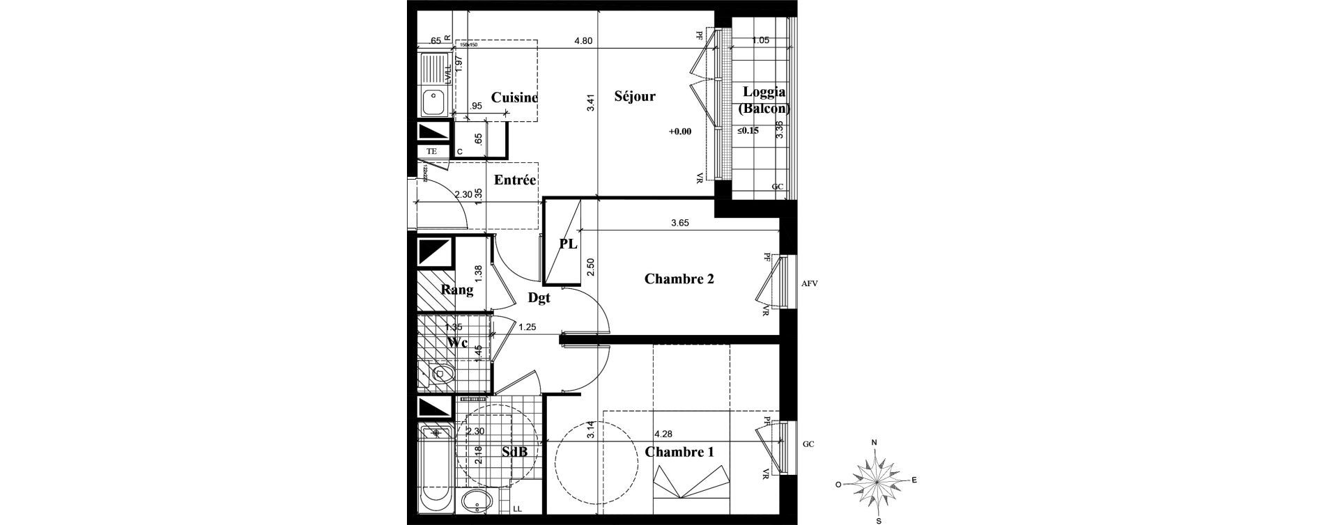 Appartement T3 de 53,94 m2 &agrave; Longjumeau Centre