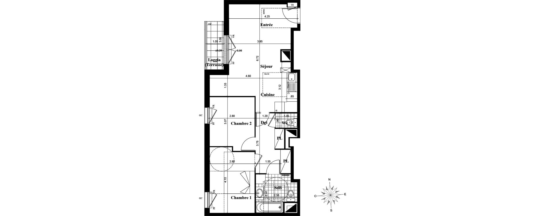 Appartement T3 de 60,18 m2 &agrave; Longjumeau Centre