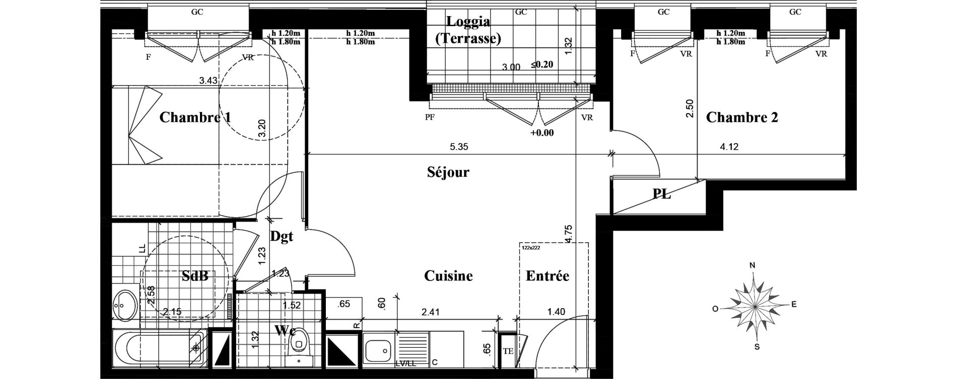 Appartement T3 de 56,70 m2 &agrave; Longjumeau Centre