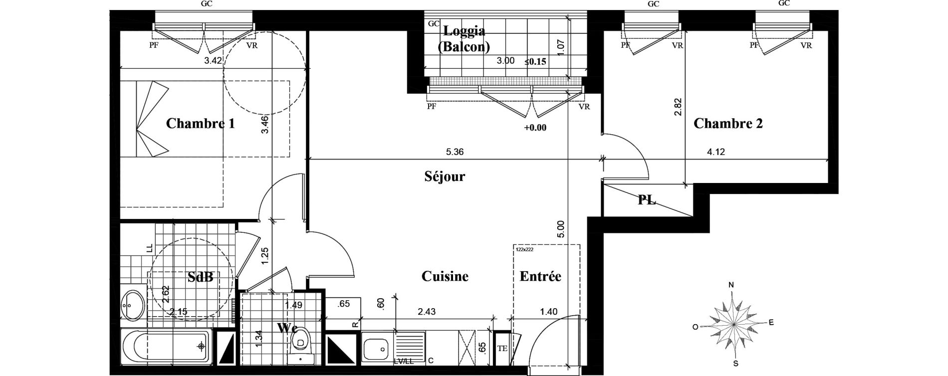 Appartement T3 de 60,39 m2 &agrave; Longjumeau Centre