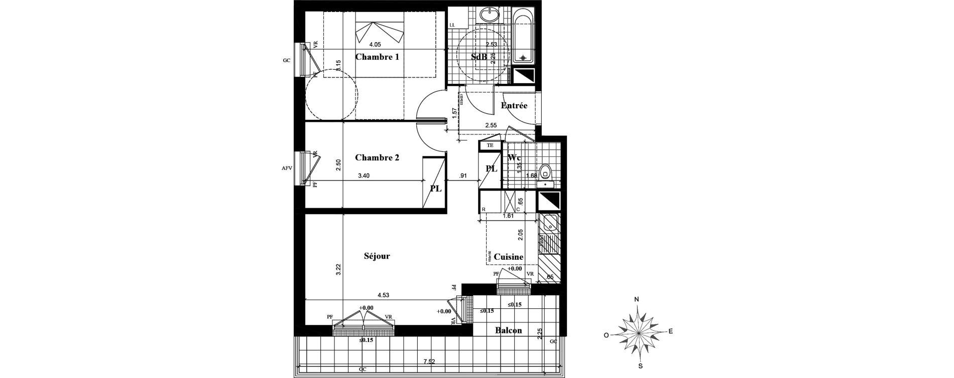 Appartement T3 de 58,54 m2 &agrave; Longjumeau Centre