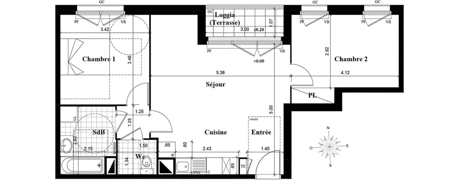 Appartement T3 de 60,39 m2 &agrave; Longjumeau Centre