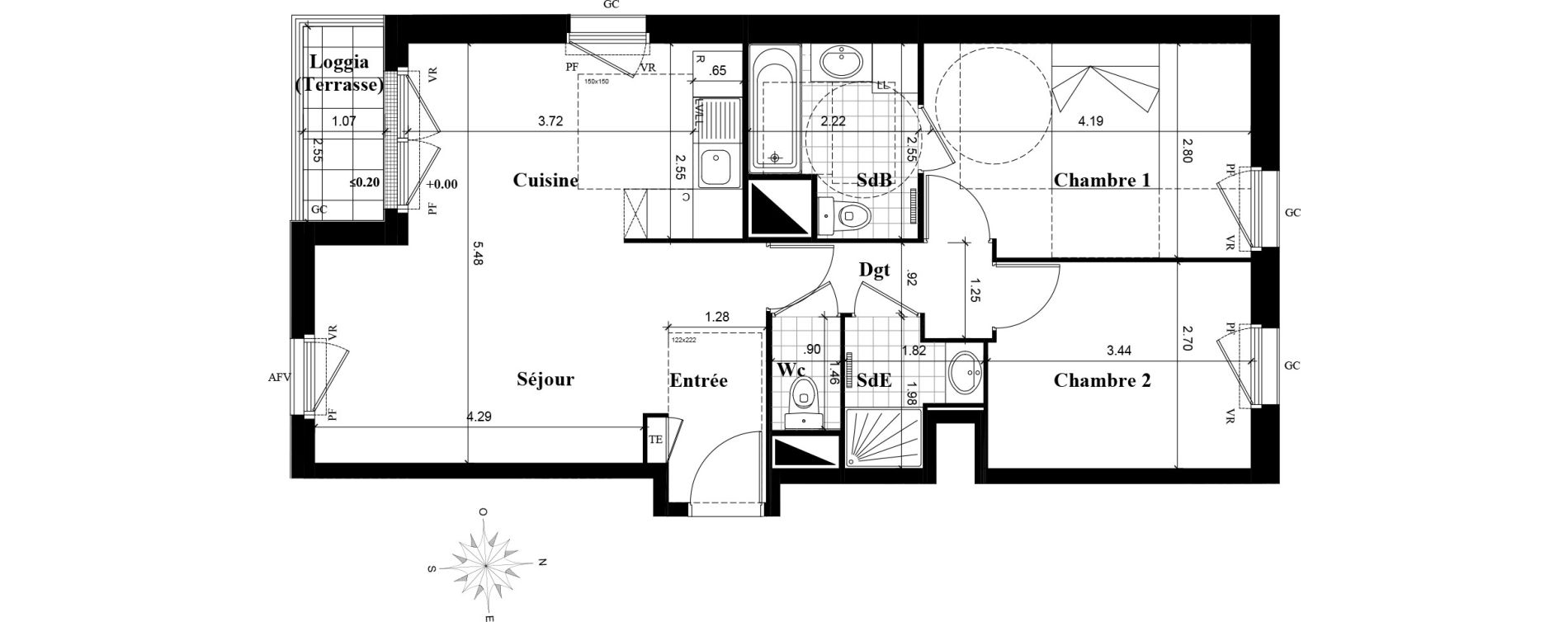 Appartement T3 de 61,50 m2 &agrave; Longjumeau Centre