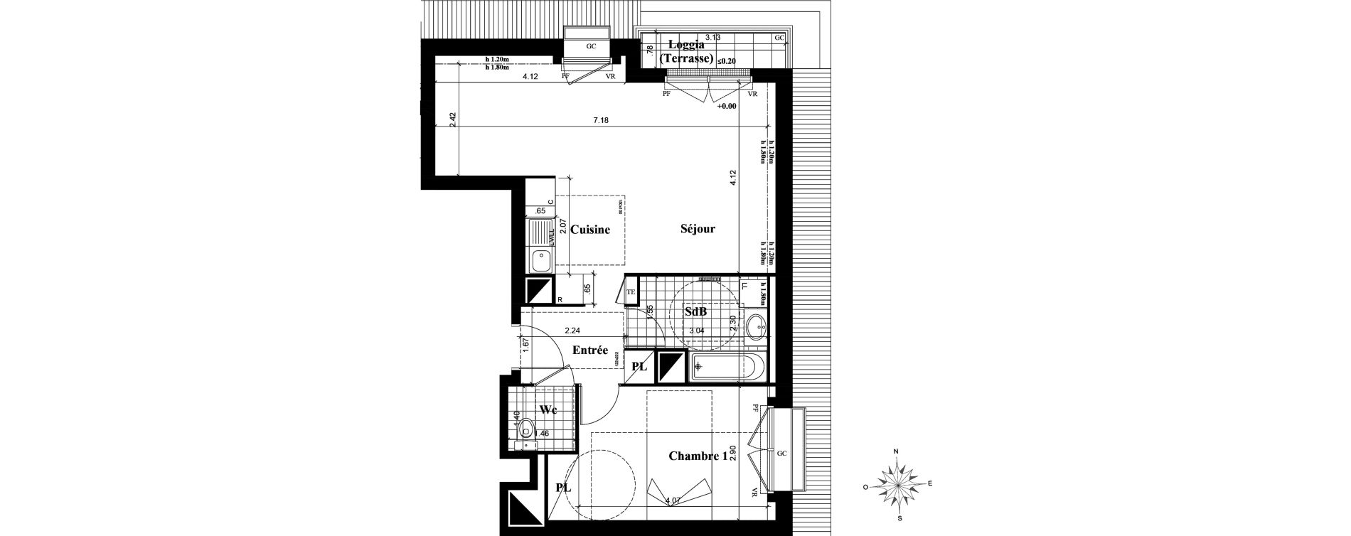 Appartement T2 de 52,97 m2 &agrave; Longjumeau Centre