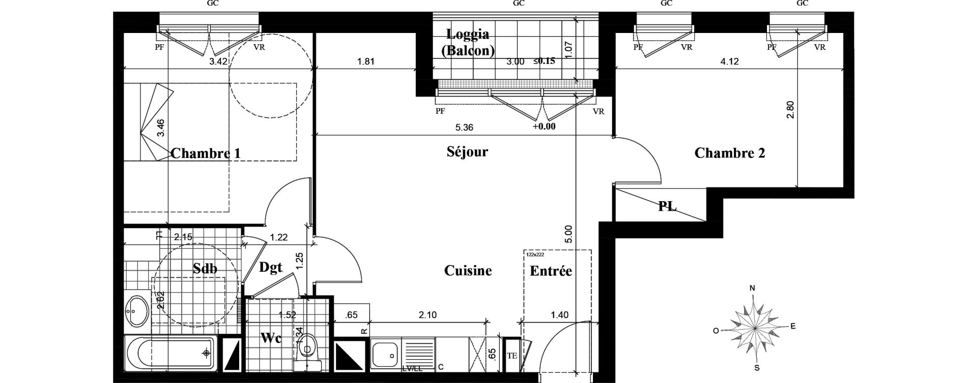 Appartement T3 de 60,39 m2 &agrave; Longjumeau Centre