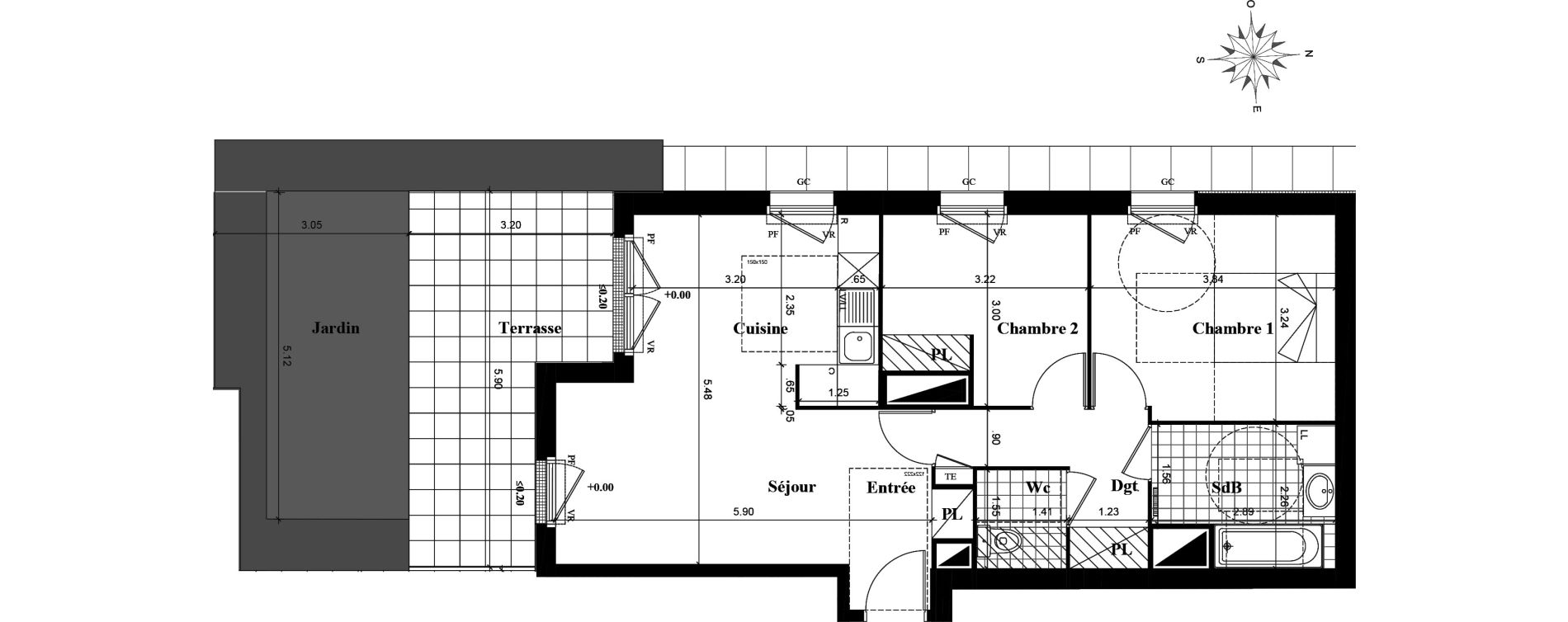 Appartement T3 de 62,06 m2 &agrave; Longjumeau Centre